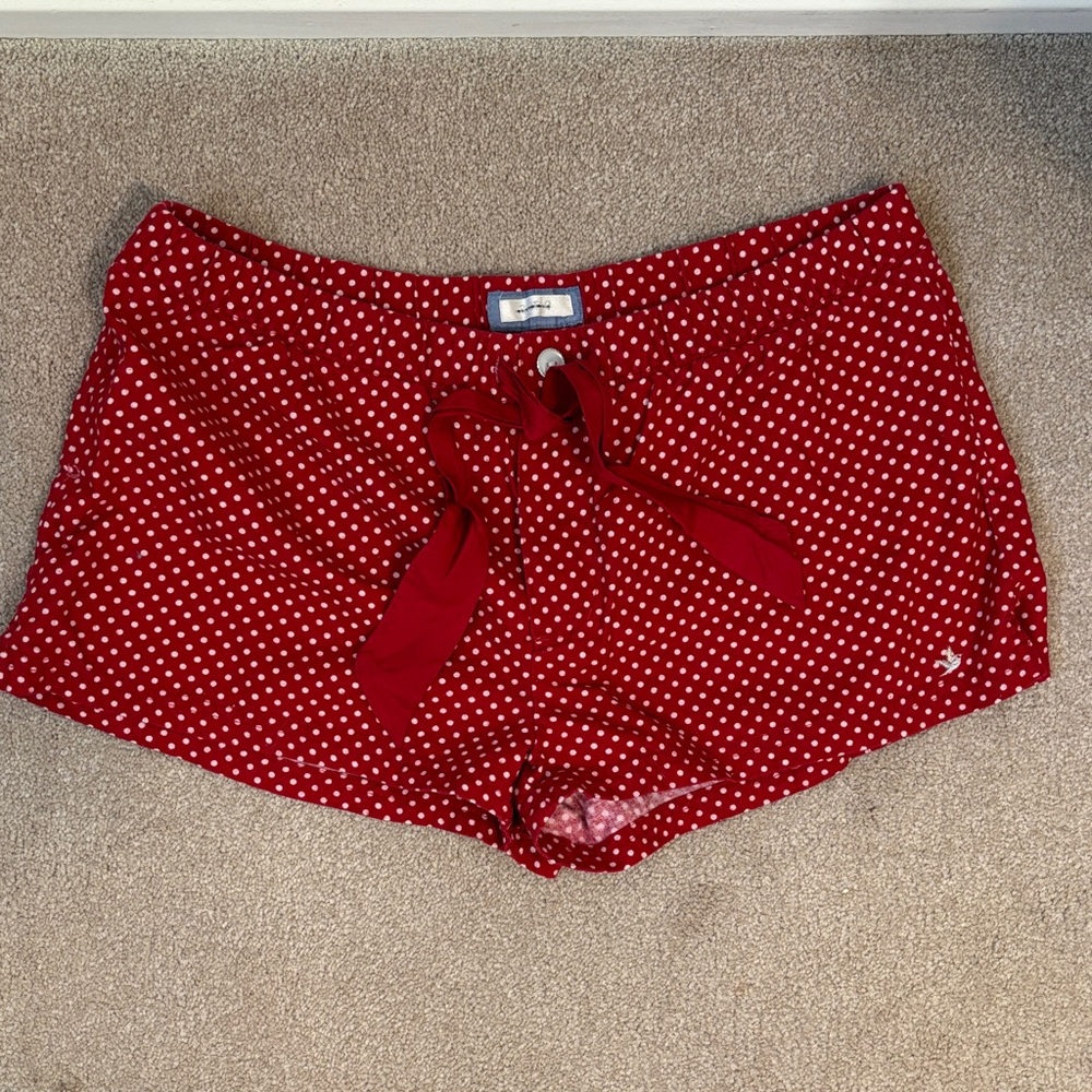 NWOT! Aerie Ultra Soft Flannel Boxers Red and White Polka Dot